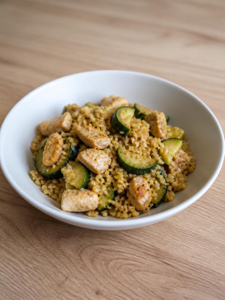Boulgour au poulet et courgette