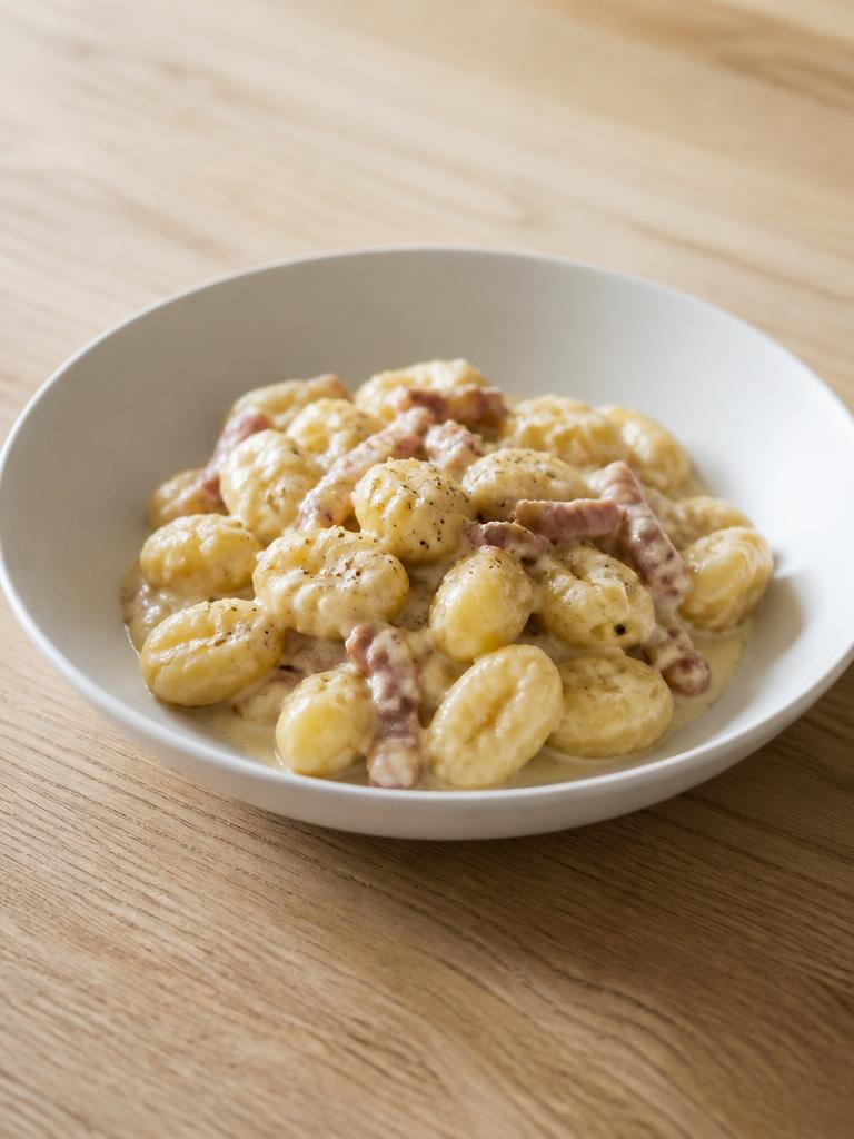Gnocchis crémeux aux lardons