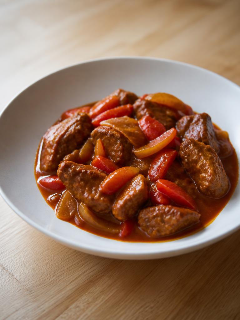 Goulash de bœuf au paprika et poivrons