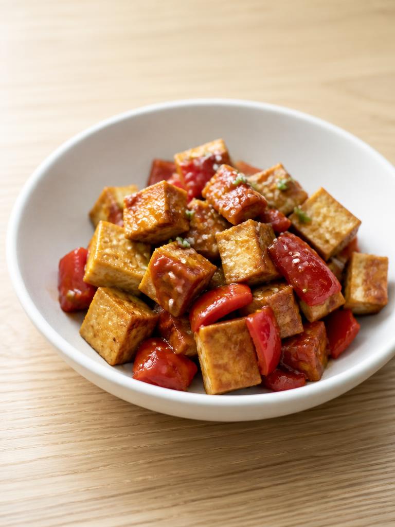 Tofu croustillant au soja et poivron à l'air fryer