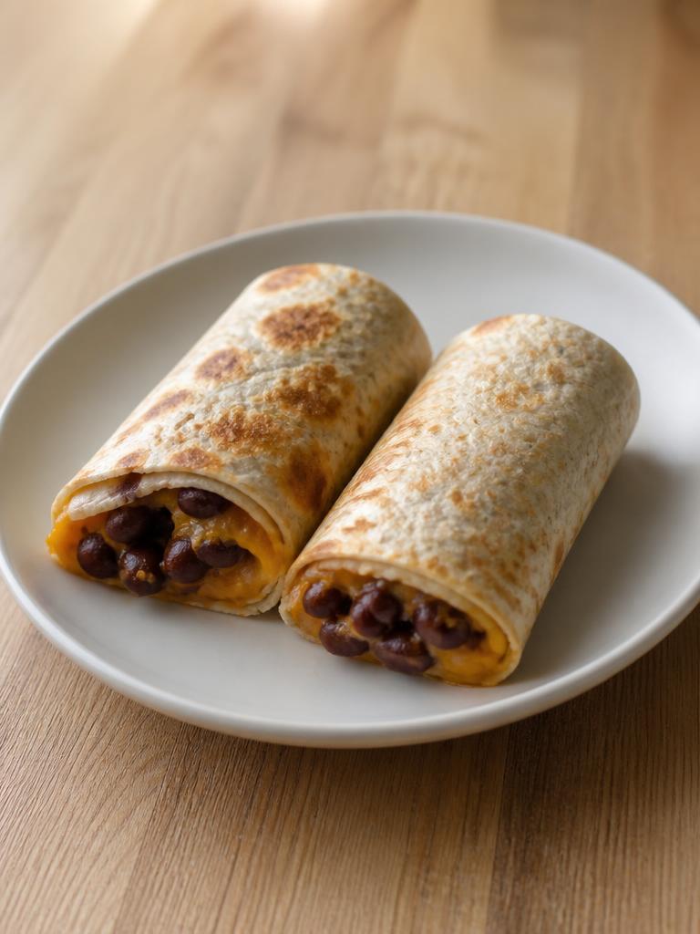 Tortillas roulées aux haricots rouges et au cheddar