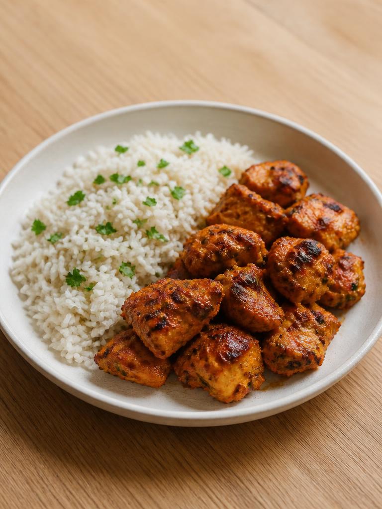 Poulet tikka au yaourt et riz basmati