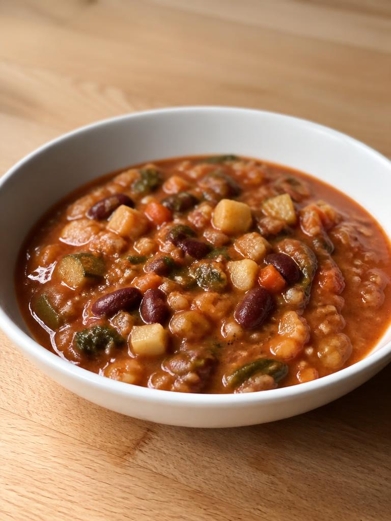 Minestrone épais aux haricots rouges