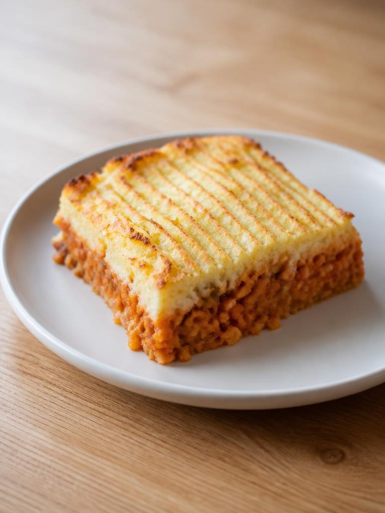 Parmentier de lentilles corail au four
