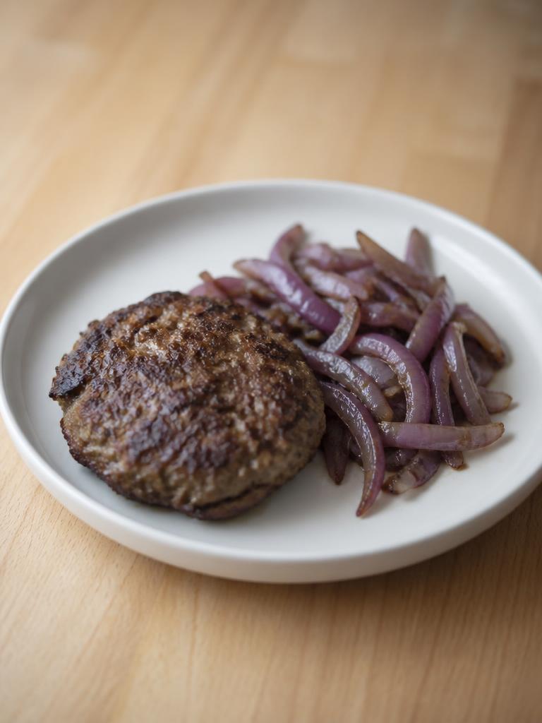 Steaks hachés et oignons rouges à l'air fryer
