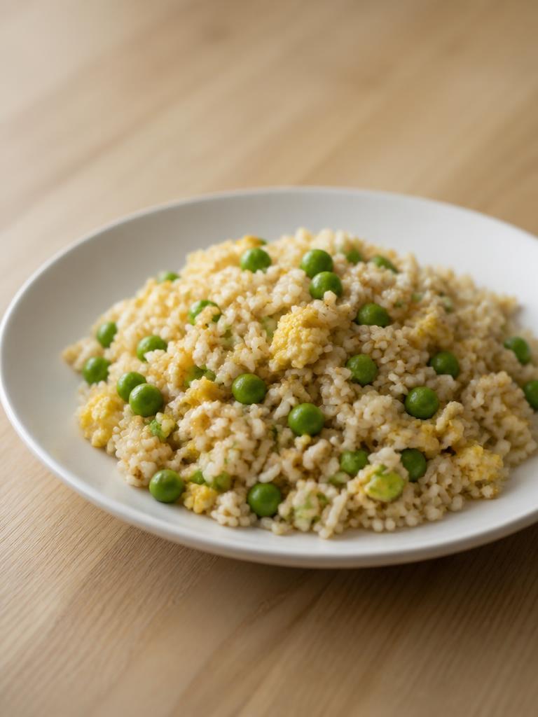 Riz sauté à l'œuf et aux petits pois