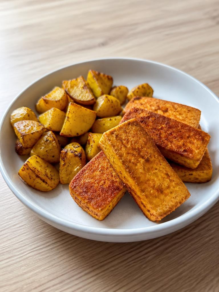 Tofu pané au paprika et pommes de terre
