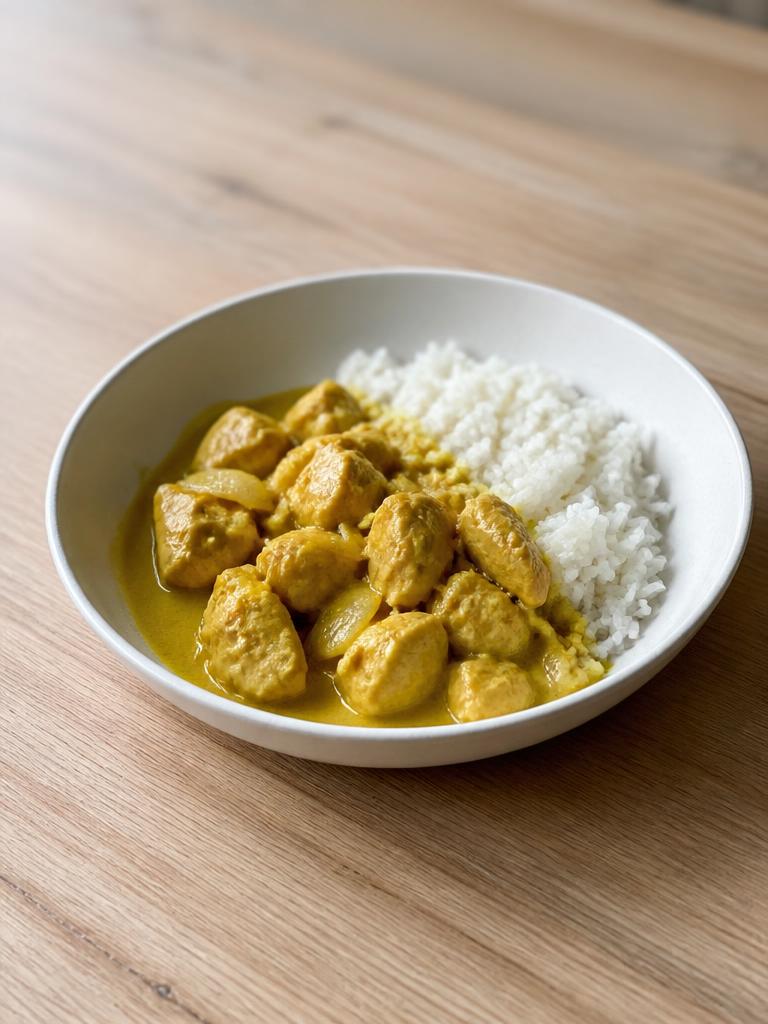Poulet au curry et lait de coco