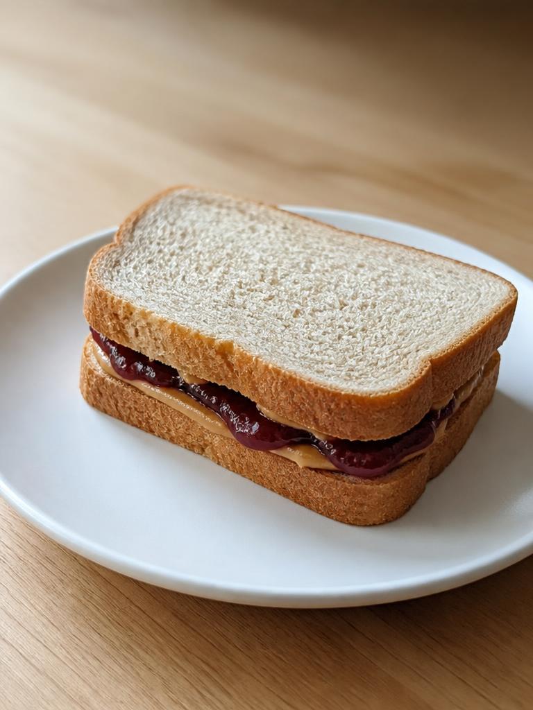 Sandwich au beurre de cacahuète et à la confiture