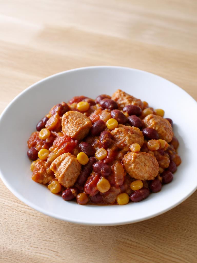 Poêlée de dinde aux haricots rouges et maïs