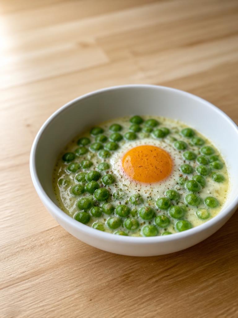 Œufs cocotte aux petits pois