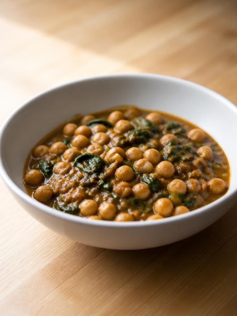 Curry de pois chiches aux épinards