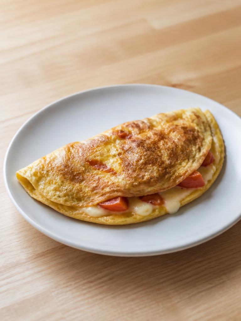 Omelette au comté et à la tomate
