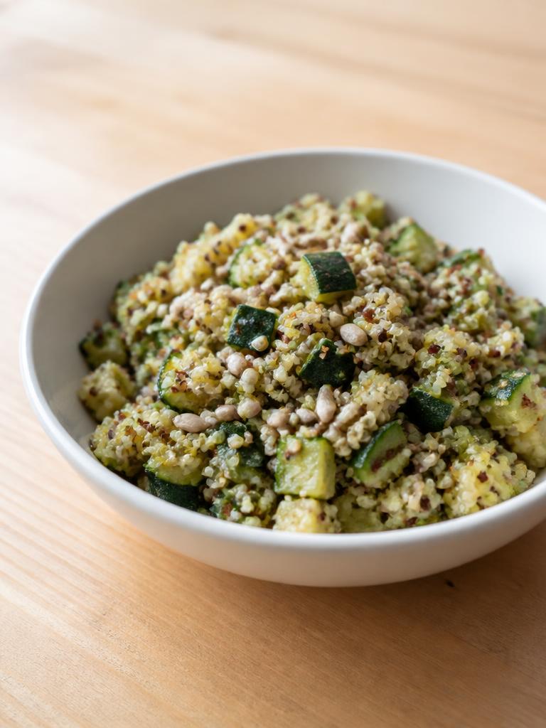 Salade de quinoa, courgette et graines de tournesol