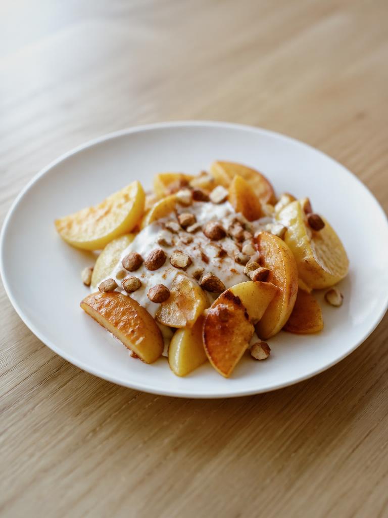 Pommes poêlées au yaourt et aux amandes