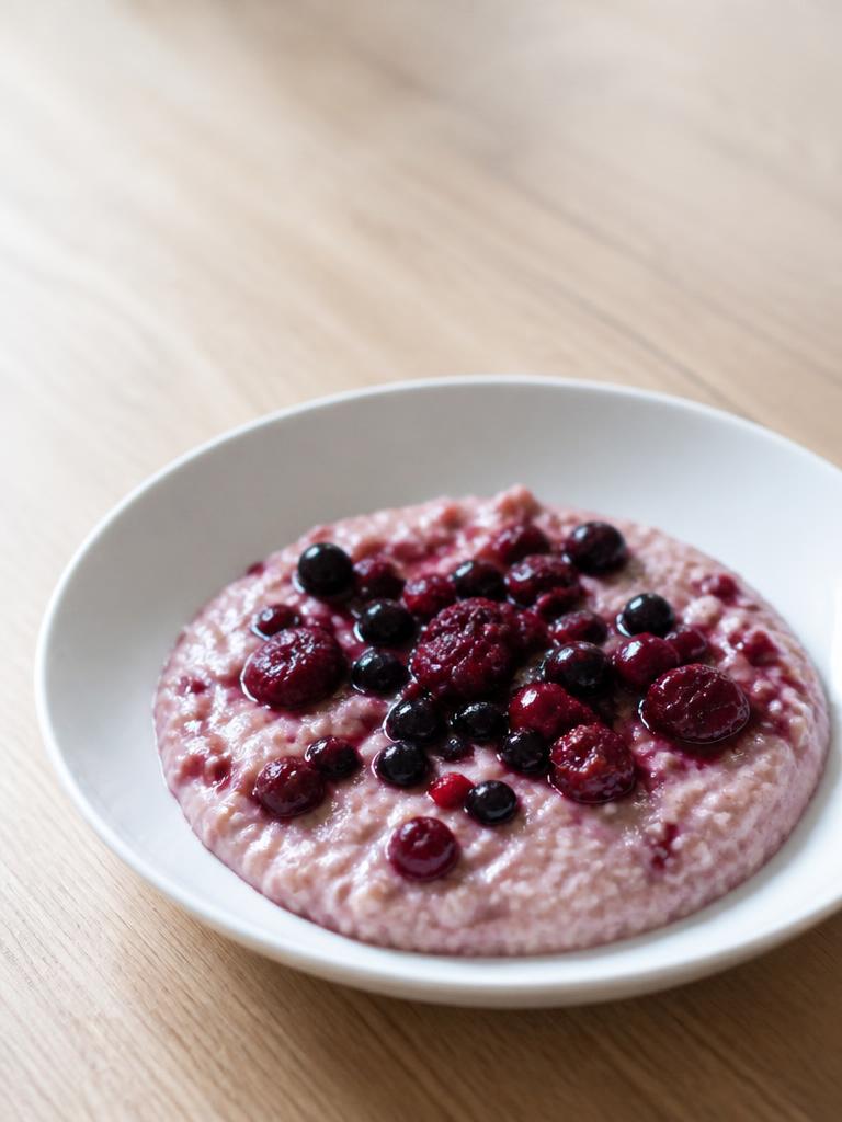 Polenta au lait et aux fruits rouges