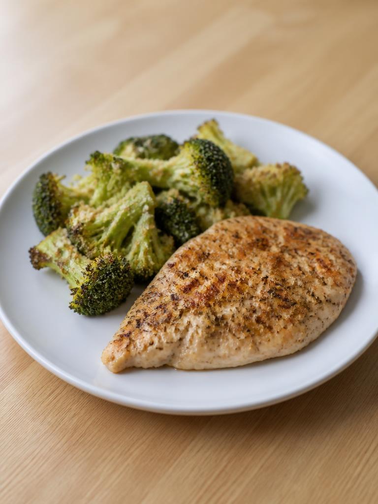 Escalope de dinde au four et brocoli au parmesan
