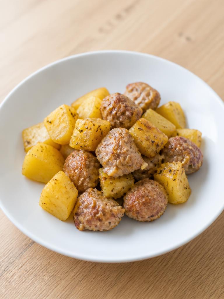 Boulettes de chair à saucisse et pommes de terre