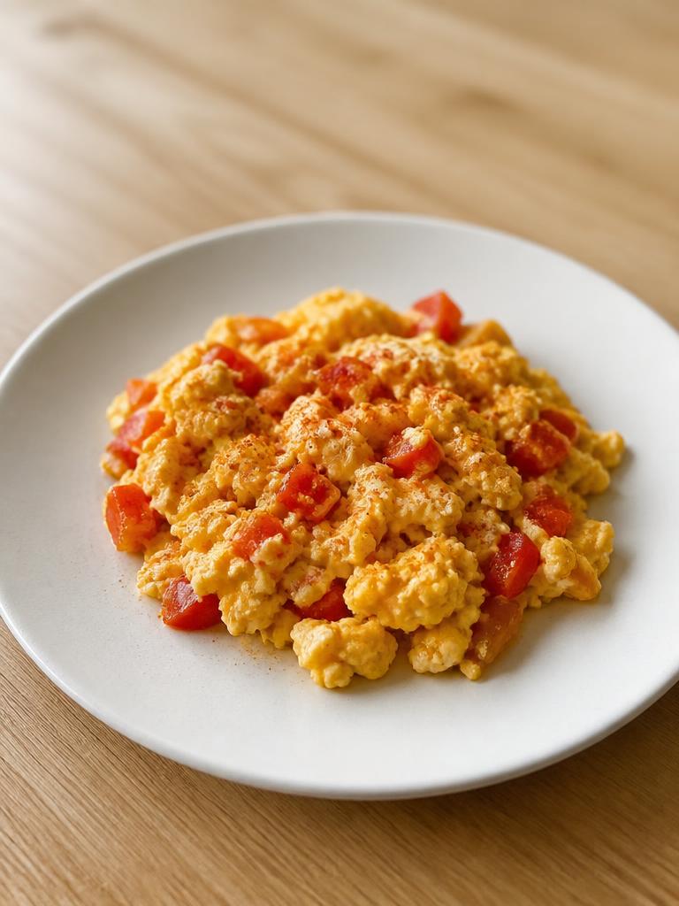 Œufs brouillés au poivron et au paprika
