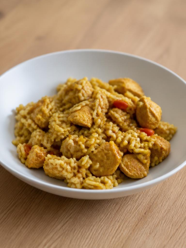 Boîte de riz au poulet et au curry