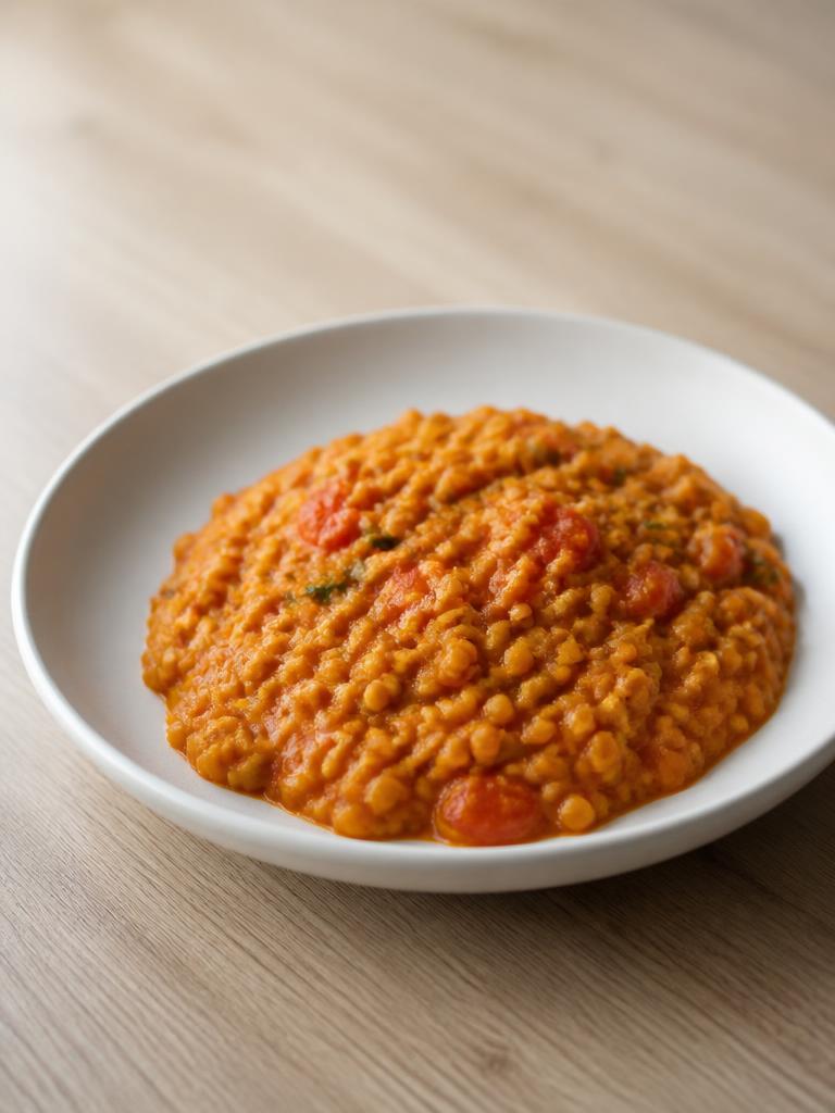 Lentilles corail au curcuma et tomates