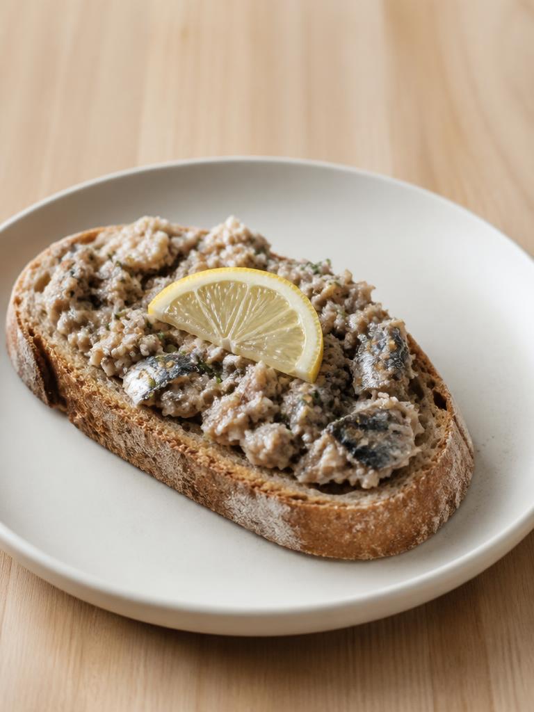 Tartines de sardines écrasées au citron