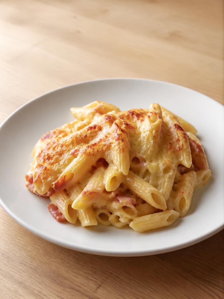 Gratin de penne aux lardons