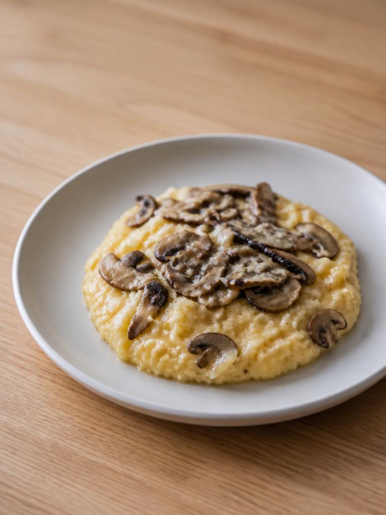 Polenta crémeuse au comté et champignons