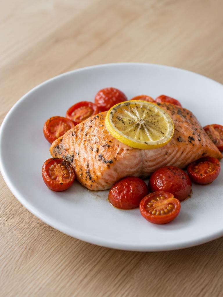 Saumon au citron et tomates cerises à l'air fryer