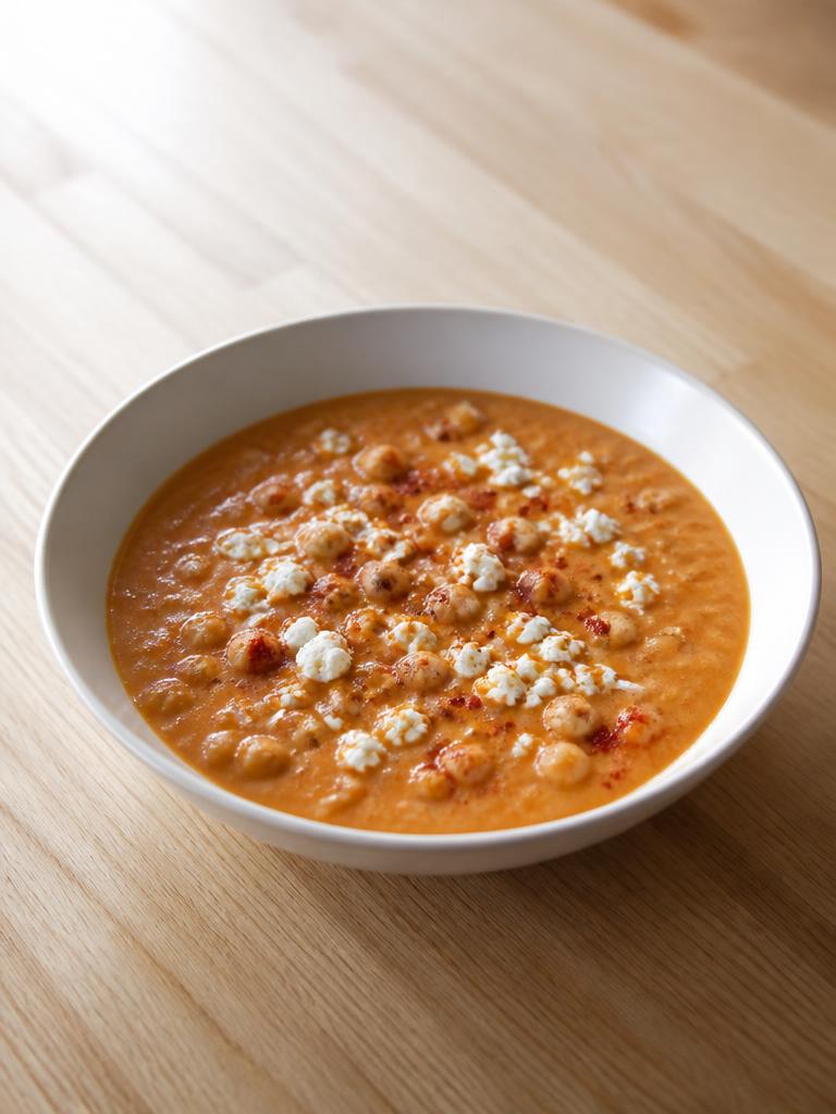 Potage de pois chiches au paprika et feta