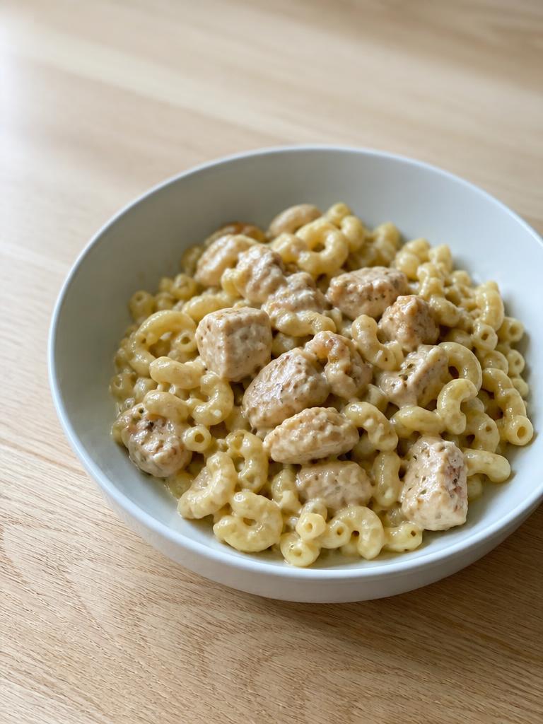 One-pot coquillettes au poulet et à la crème