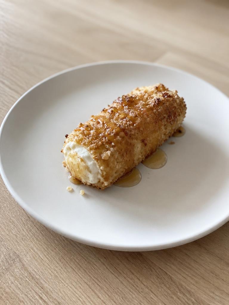 Bûche de chèvre panée au miel à l'air fryer
