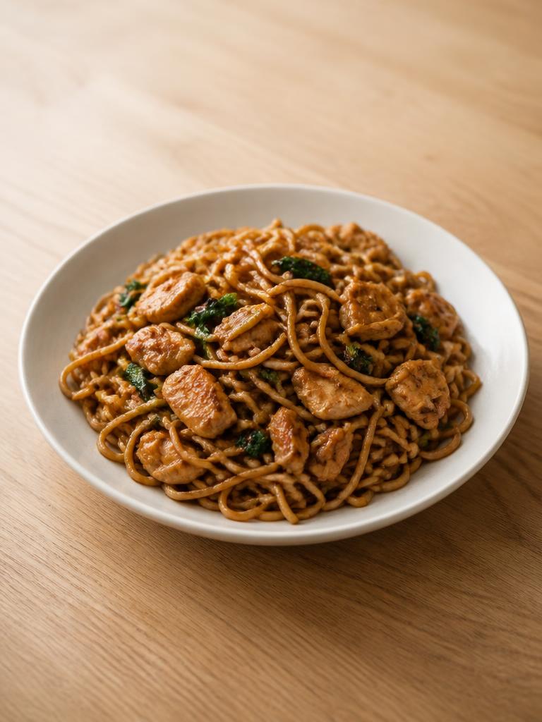 Nouilles au poulet et à la sauce soja