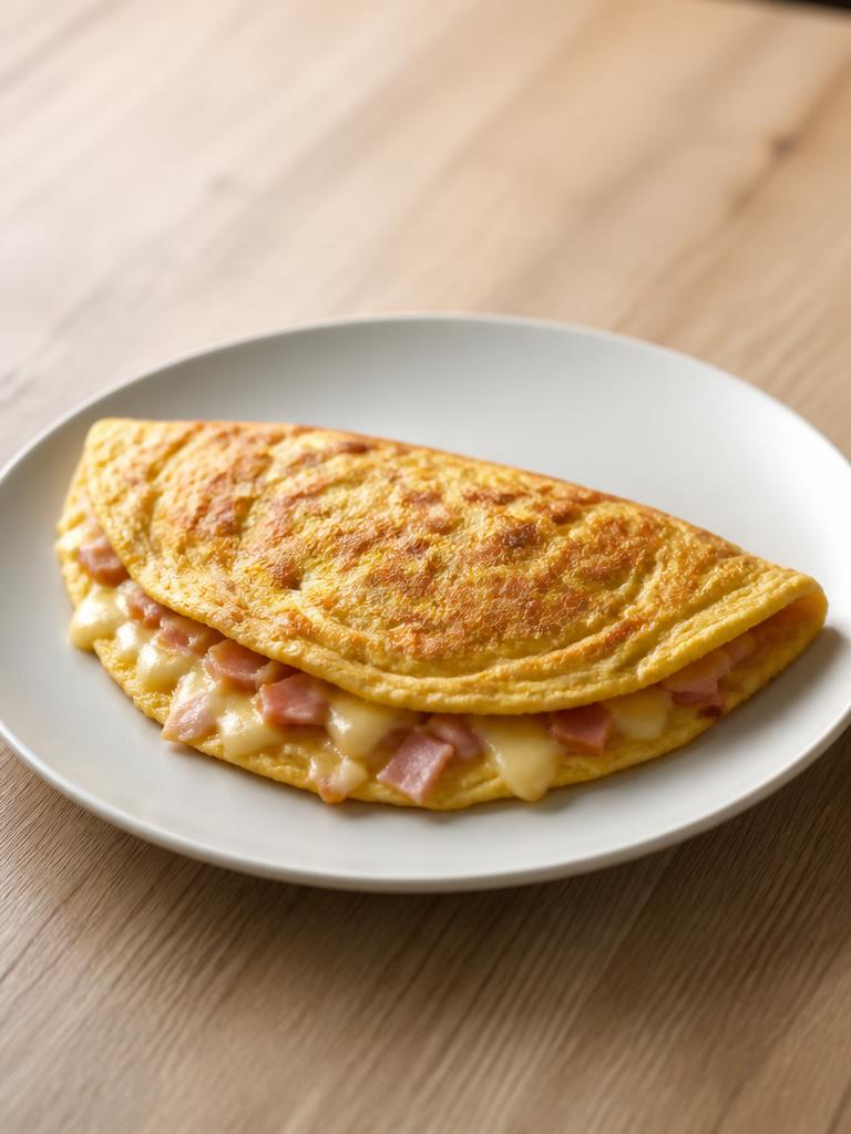 Grande omelette au jambon et comté