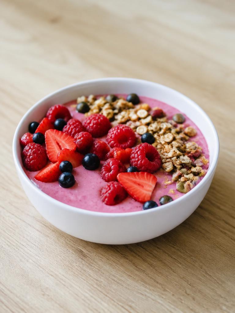 Smoothie bowl aux fruits rouges et au skyr