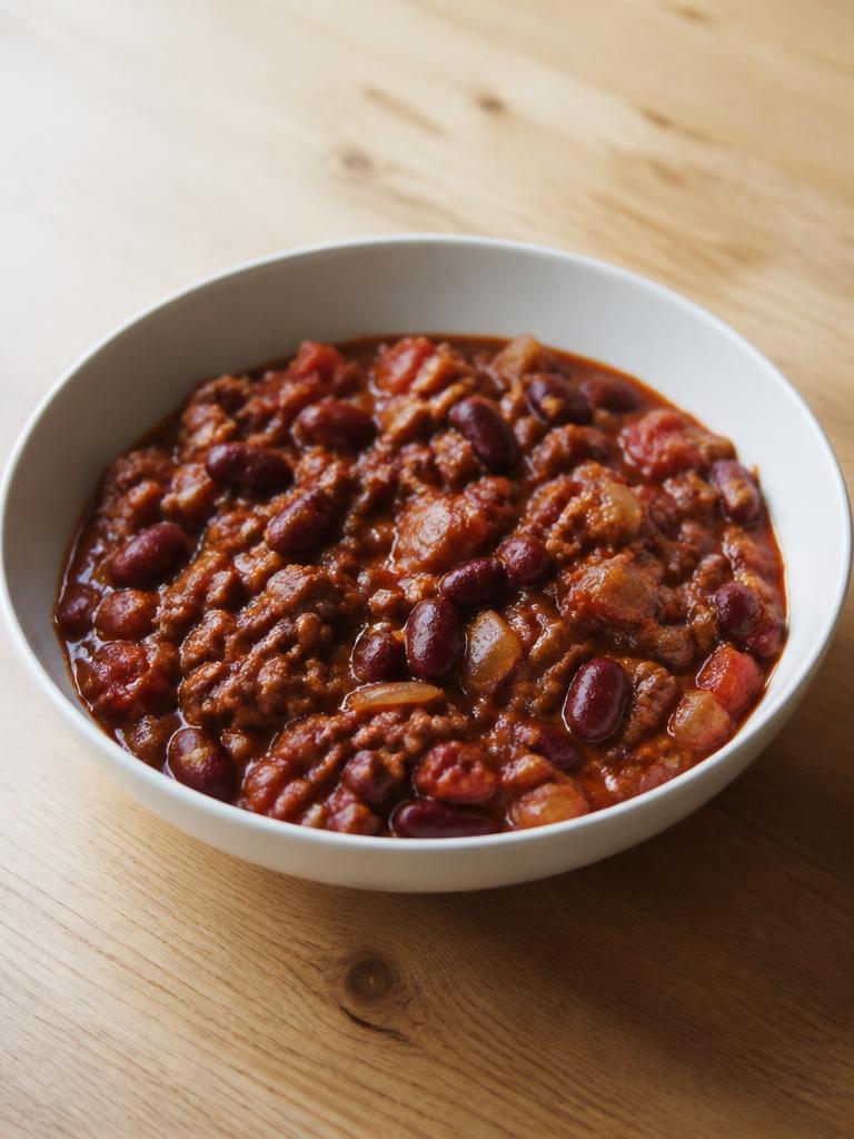 Chili de bœuf mijoté aux haricots rouges