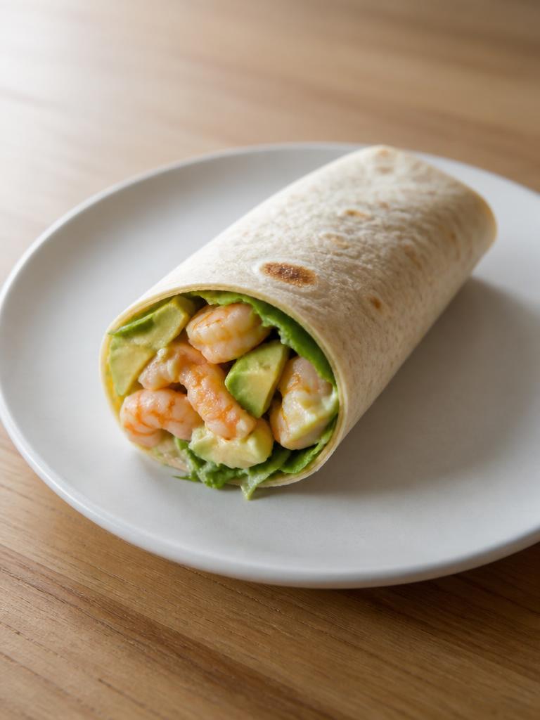 Wrap aux crevettes et avocat