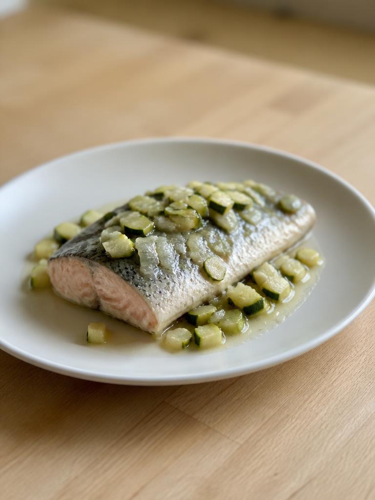 Truite vapeur à la courgette