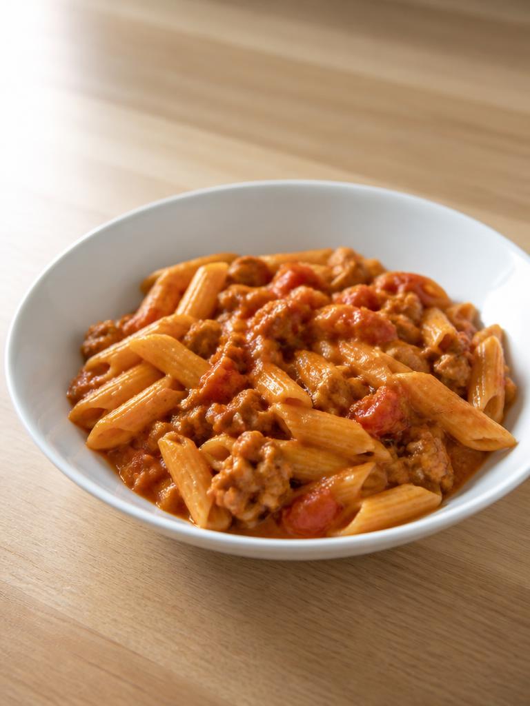 One-pot penne à la chair à saucisse et tomate