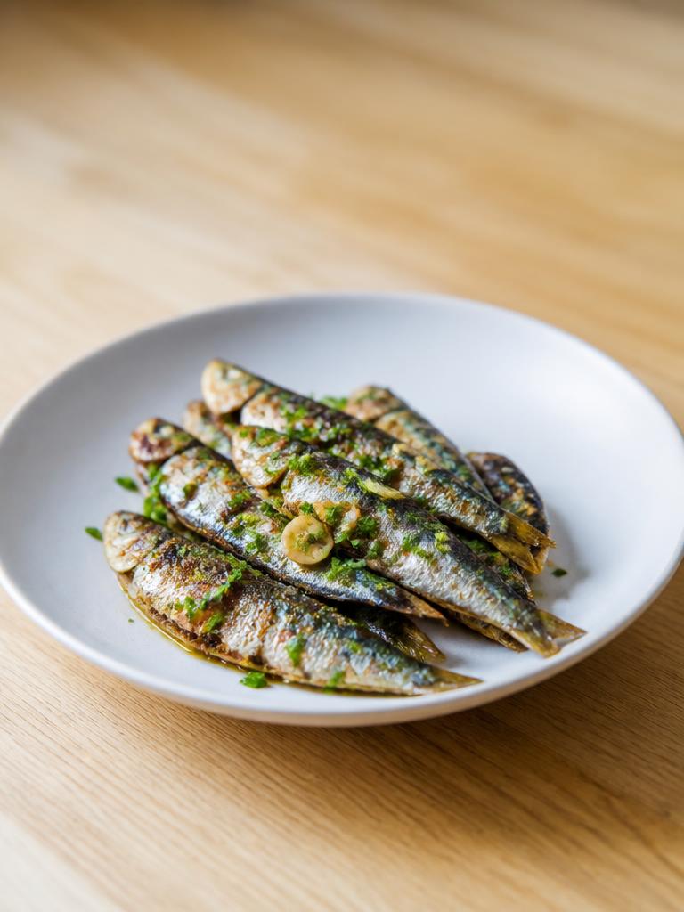 Sardines poêlées à l'ail et persil