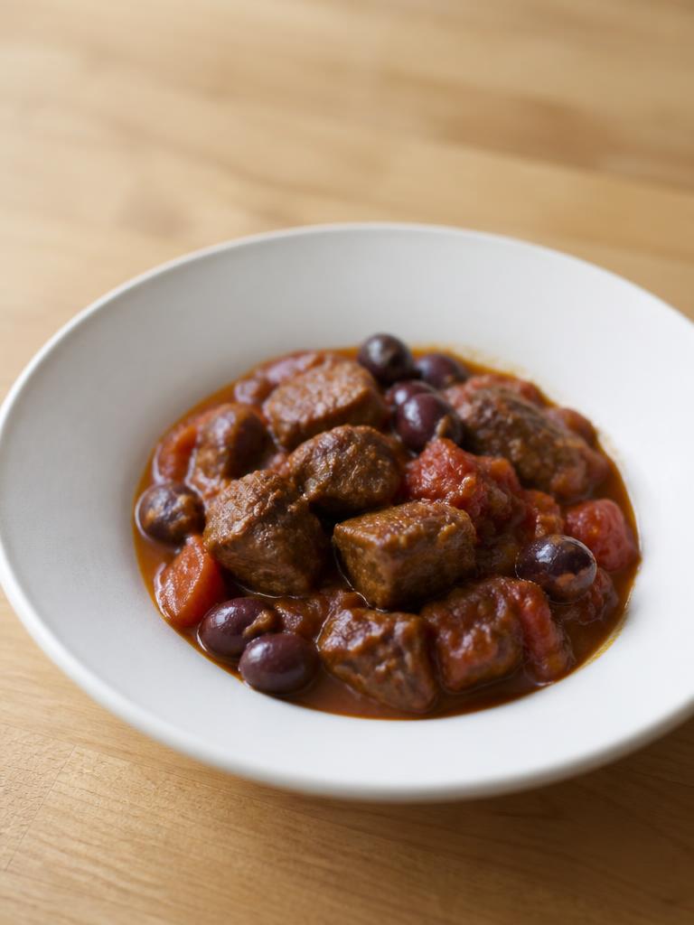 Bœuf mijoté aux tomates et olives