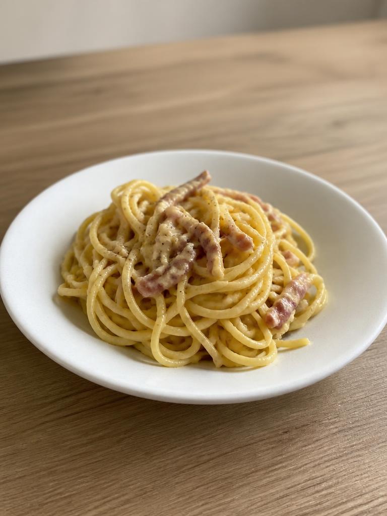 Spaghetti carbonara aux lardons
