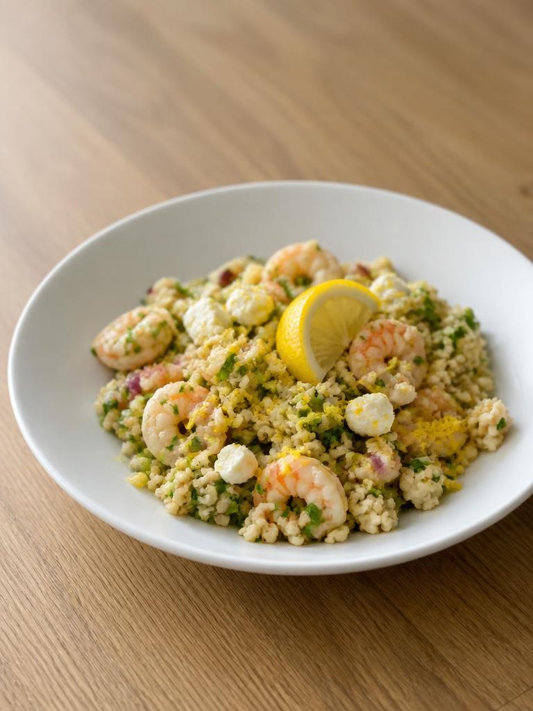 Salade de boulgour aux crevettes et citron