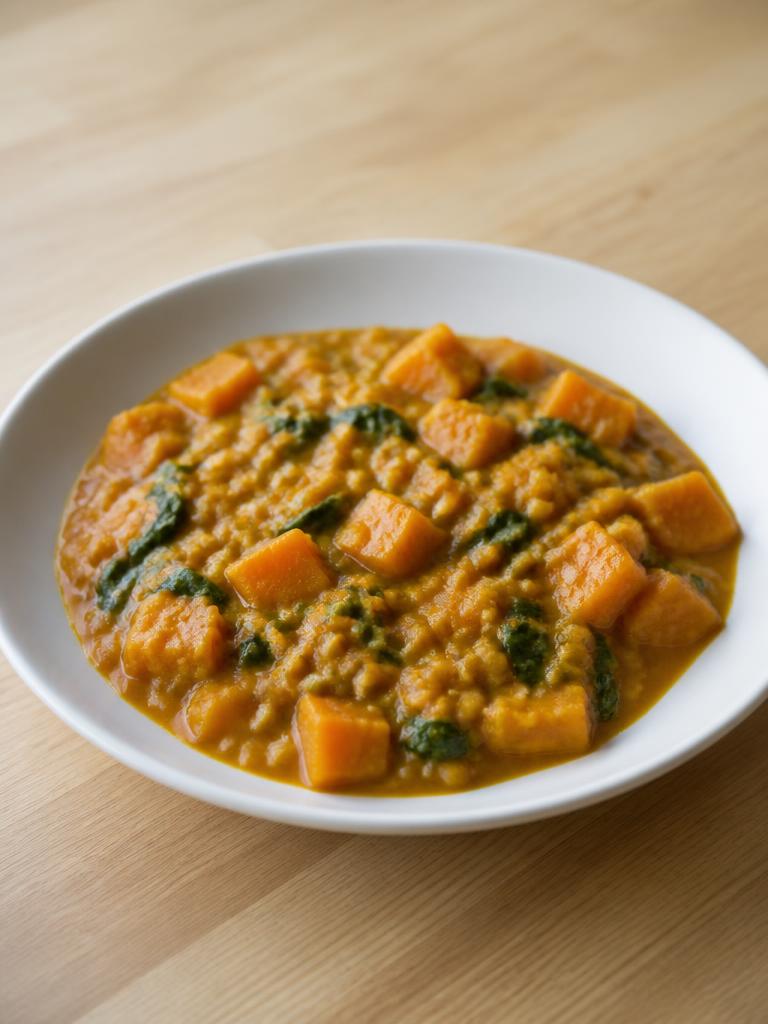 Curry de butternut aux lentilles corail