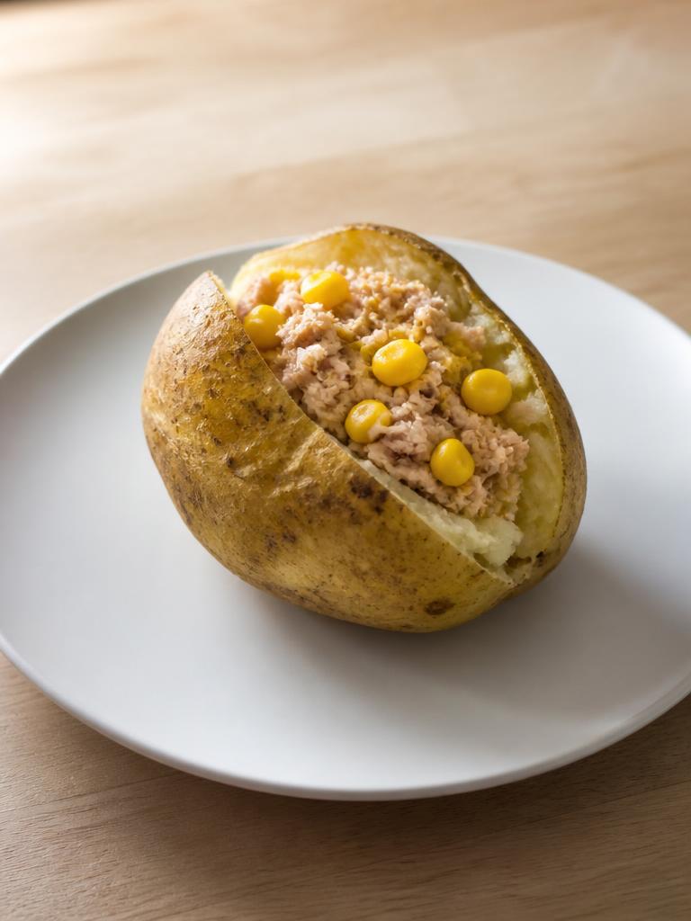 Pomme de terre garnie au thon et maïs