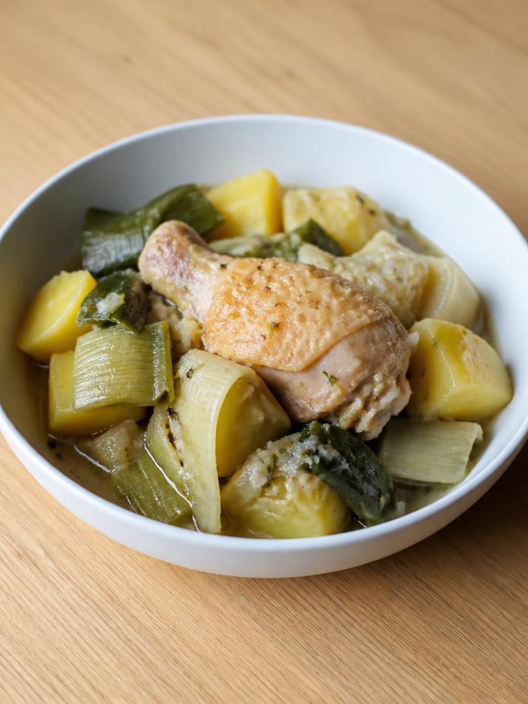 Potée de poulet aux poireaux et pommes de terre