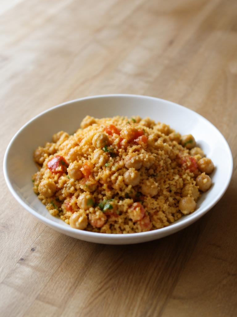 Taboulé chaud à la semoule et aux pois chiches