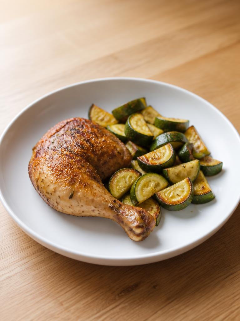 Cuisses de poulet aux herbes et courgettes à l'air fryer