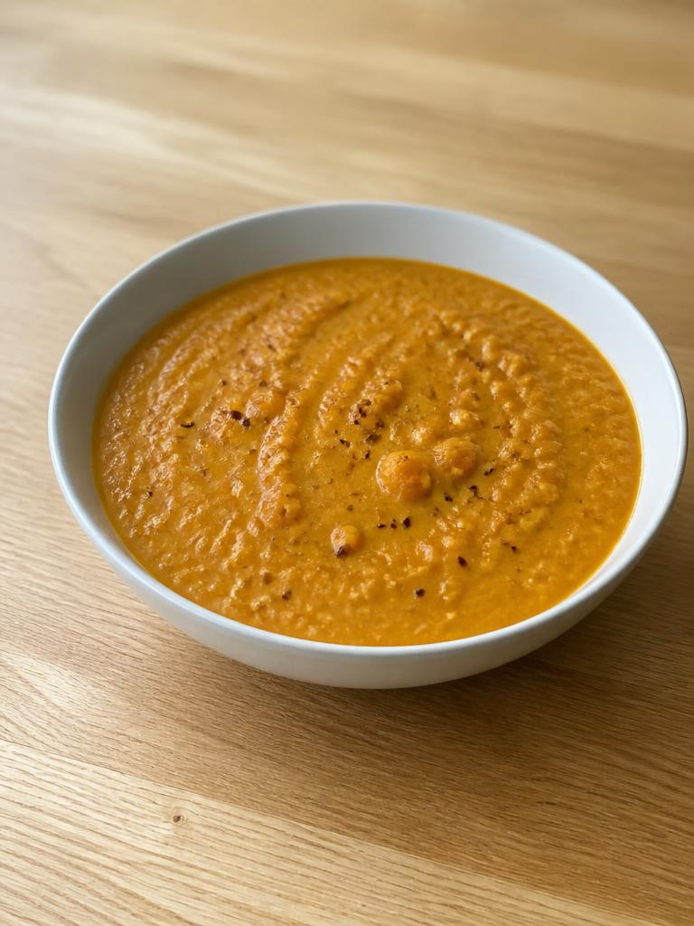 Velouté de lentilles corail à la patate douce