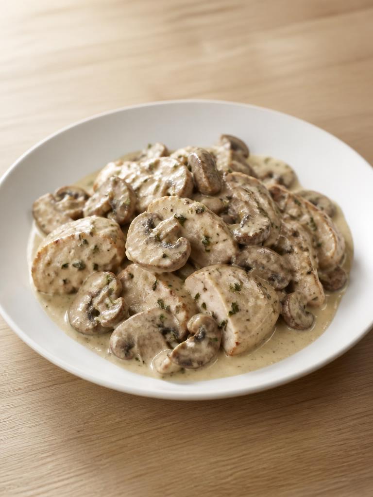 Dinde à la crème et aux champignons